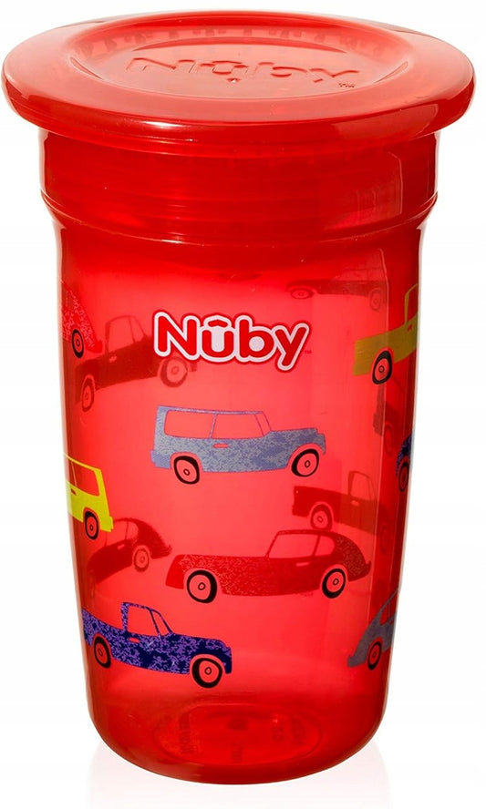 NUBY Sipeez NEPRETEKAJÚCI HRNČEK 300 ml s náustkom 360 stupňov AUTÁ 1 kus