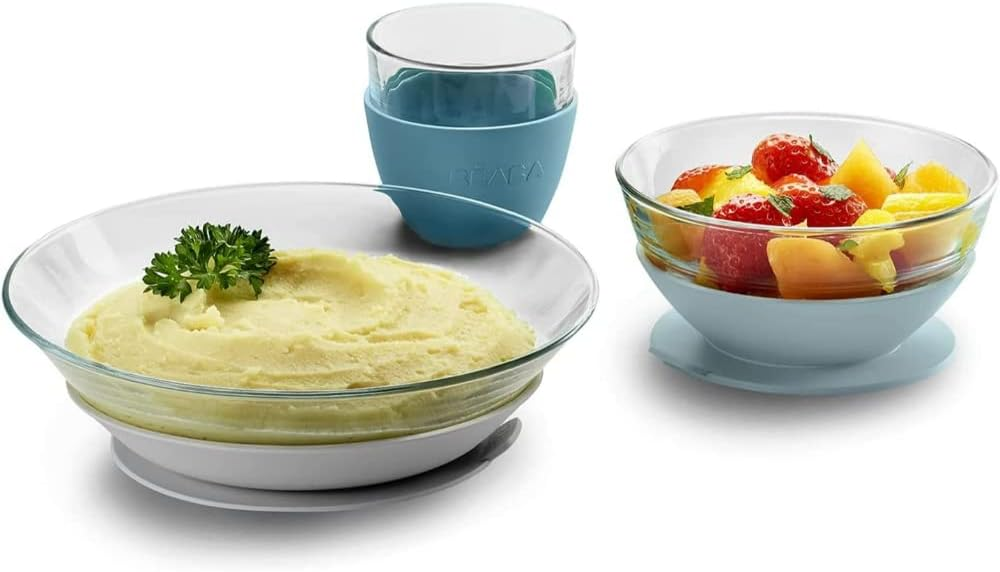 BEABA Geschirrset mit DURALEX Silikonsaugnapf