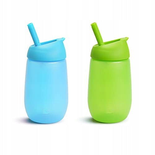 MUNCHKIN SIMPLE CLEAN kubek ze słomką x2 296ml 12msc+ niebieski i zielony zestaw kubków dla niemowląt