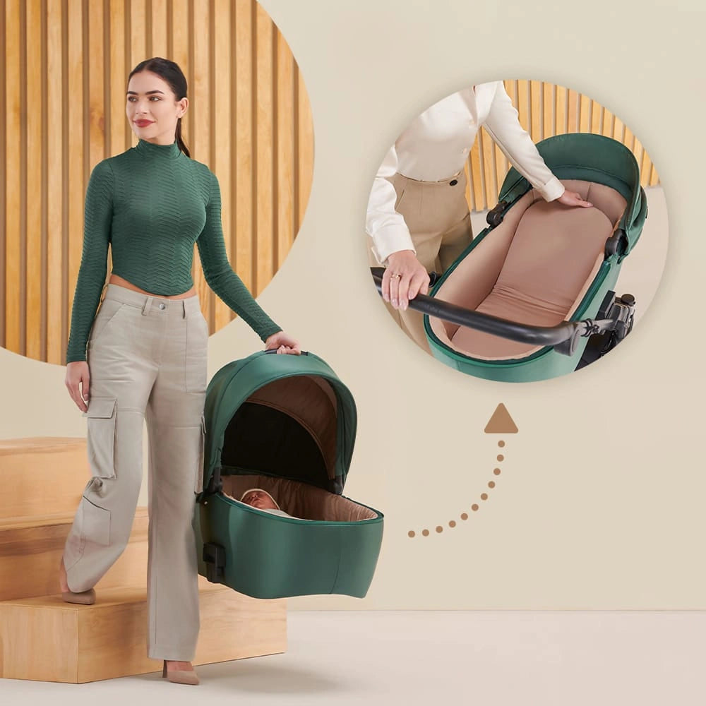 KINDERKRAFT PRIME2 PRO 3-in-1 Multifunktionskinderwagen bis 22kg + Babyschale MINK PRO