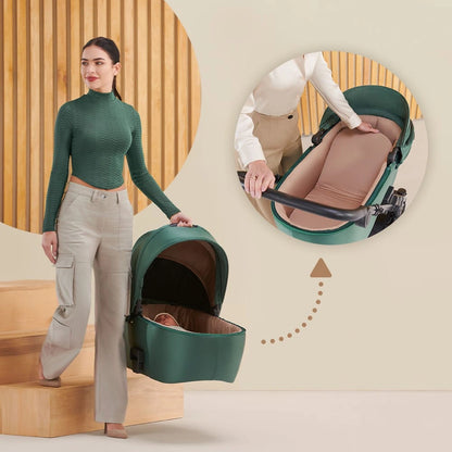 KINDERKRAFT PRIME2 PRO 3-in-1 Multifunktionskinderwagen bis 22kg + Babyschale MINK PRO