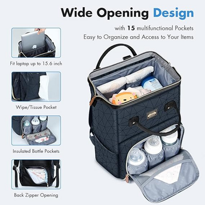 LEKEBABY Wickelrucksack WASSERDICHT