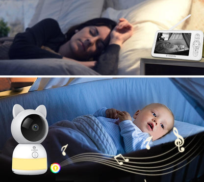 EYRIZON ferngesteuertes Babyphone 5" 2K HD + App