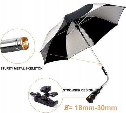 ZJ RIGHTO Sonnenschirm für Kinderwagen 74 cm Durchmesser UV-Schutz wasserdicht