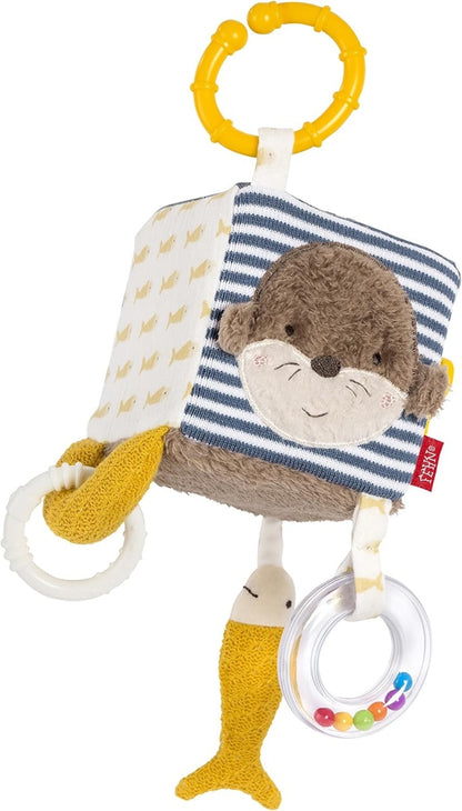 FEHN Plüsch-Kinderwagenkette, Kinderwagenanhänger, Kinderbett-Anhänger, Autositz-Anhänger 10 x 10 cm OTTER THEO