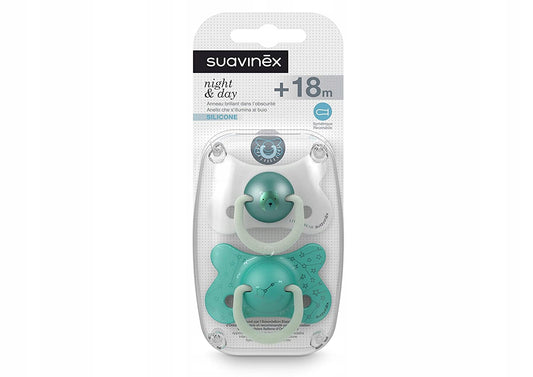 SUAVINEX dudlík Day&Night x2 silikon 18m+ SVÍTÍCÍ