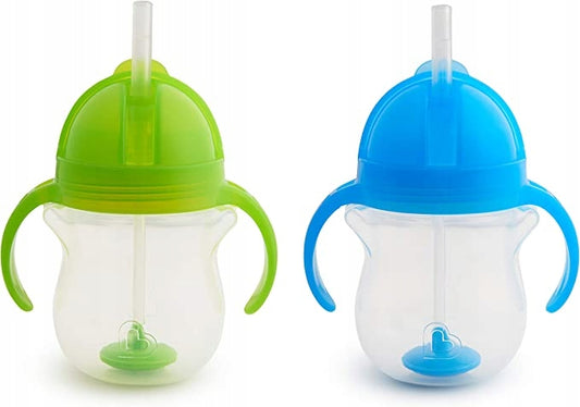 MUNCHKIN Tip&Sip nevytekajúci pohár 6m+ 207 ml so zaťaženou slamkou, 2 ks