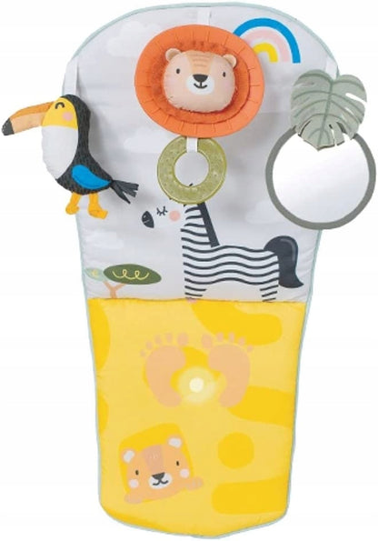 TAF TOYS centrum aktywności do auta z lusterkiem, kolorowa zawieszka sensoryczna z lusterkiem i zwierzątkami