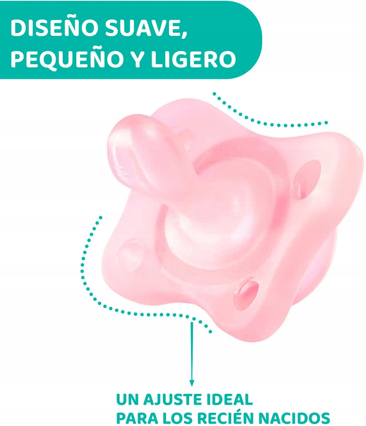 CHICCO PhysioForma smoczek x2 2-6m MINI SOFT, delikatny różowy smoczek dla noworodków