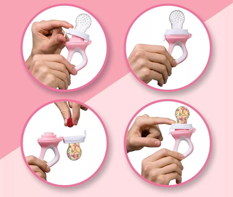 LUXIOR Schnuller für Obst für Babys 3-12 Monate 2 Stück 6 Mundstücke