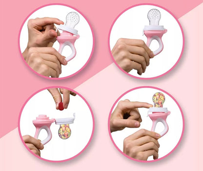 LUXIOR Schnuller für Obst für Babys 3-12 Monate 2 Stück 6 Mundstücke