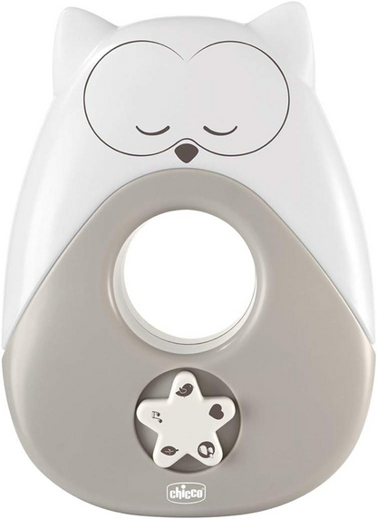 CHICCO Sweet Lights nočná lampička s melódiami a zvukmi SOVA 13,5 x 18 cm