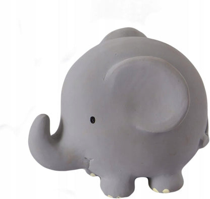 TIKIRI Beißring und Badespielzeug aus Naturkautschuk mit Rassel 9 x 11,5 cm ELEFANT