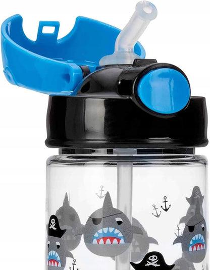 NUBY Strohhalmbecher Tritan Trinkflasche mit Strohhalm 4 l+ 540 ml HAI