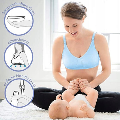 MEDELA biustonosz do karmienia KOMFORT +wkładki S, bezszwowy biustonosz ciążowy z wkładkami, model dla karmiących