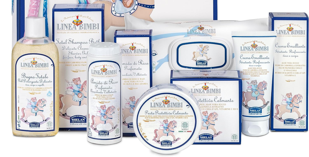 HELAN Linea Bimbi Set zur Babypflege SHAMPOO CREMES PUDER TÜCHER