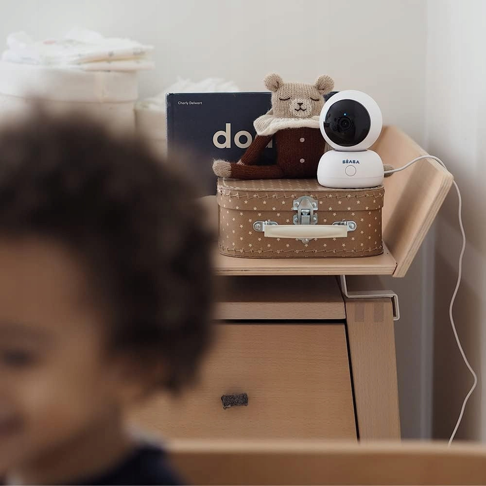 BEABA Zen Premium niania elektroniczna kamera 360° Full HD aplikacja, monitor baby w bieli i zieleni