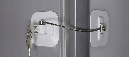 CHILD SAFETY LOCK Sicherung für Schränke und Schubladen 19 cm + 2 Schlüssel