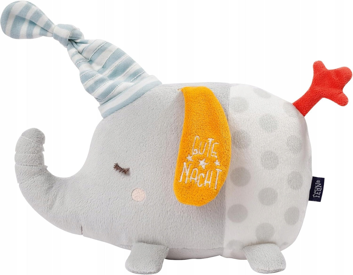 FEHN Kuscheltier mit Nachtlicht, 4 Farben und leuchtender Stickerei ELEFANT