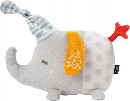 FEHN Kuscheltier mit Nachtlicht, 4 Farben und leuchtender Stickerei ELEFANT