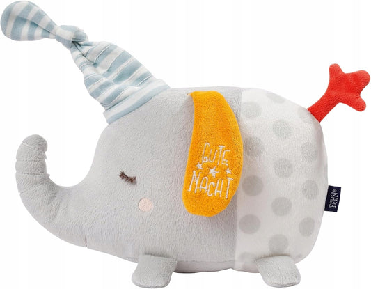 FEHN Kuscheltier mit Nachtlicht, 4 Farben und leuchtender Stickerei ELEFANT