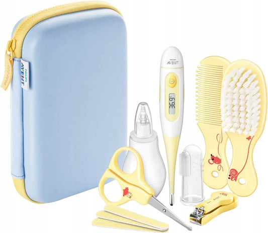 PHILIPS AVENT zestaw do pielęgnacji dziecka + etui, termometr, aspirator, szczotka, grzebień i cążki
