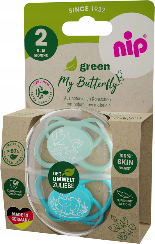 NIP My Butterfly GREEN uklidňující dudlík x2 5-18 měsíců
