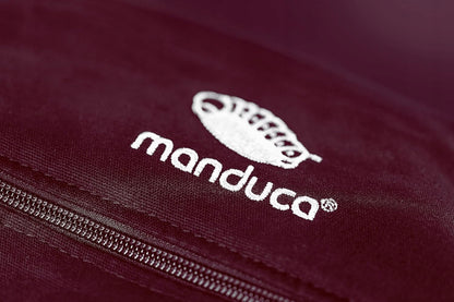 MANDUCA First nosidełko klamrowe bawełna organiczna, bordowe nosidło z logo i zamkiem błyskawicznym