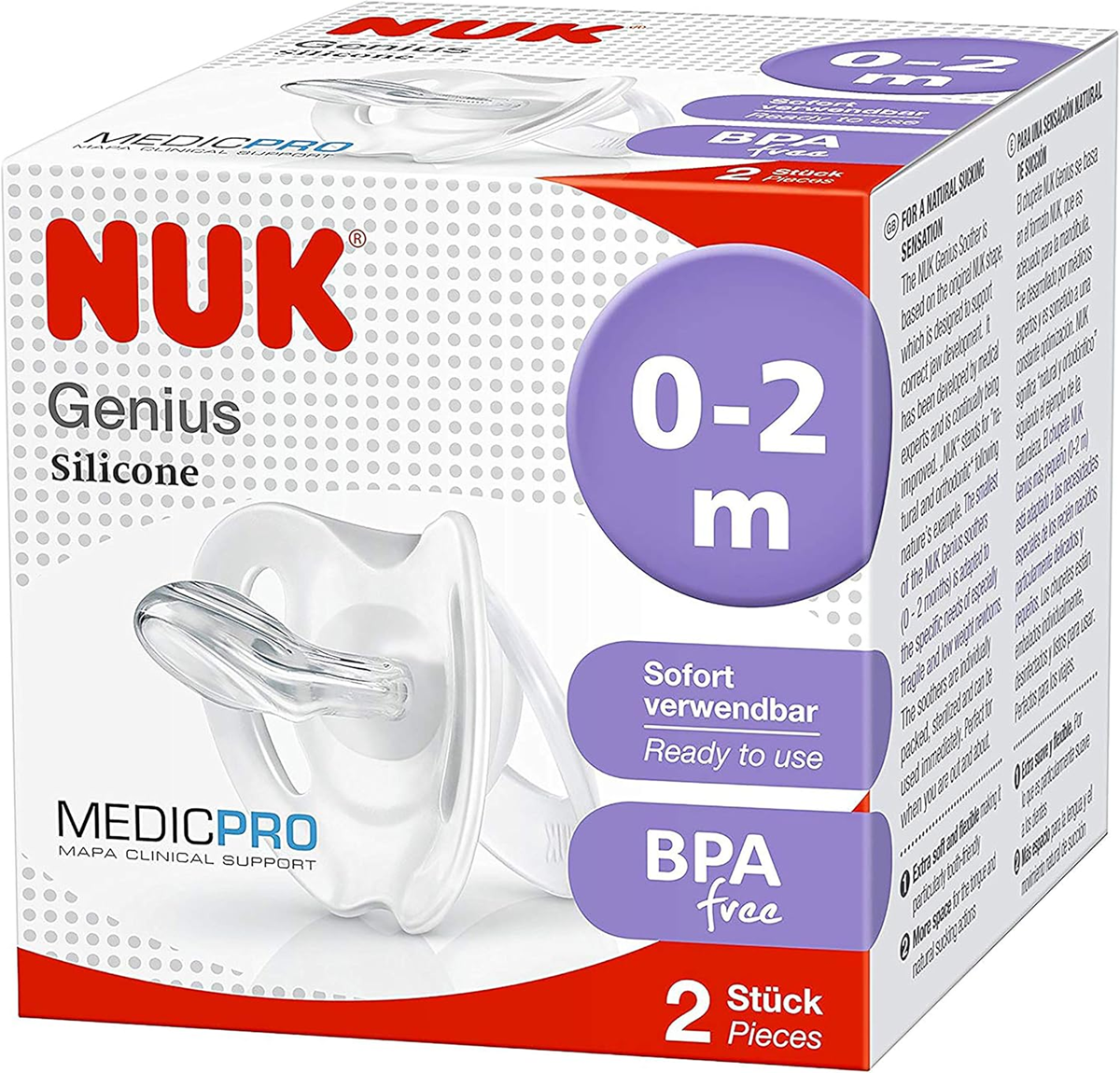 NUK Genius Medic Pro Schnuller x2 0-2 Monate
