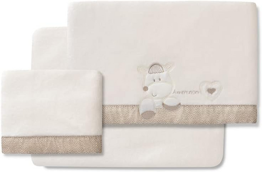 INTERBABY 3-teiliges Polarfleece-Bettwäscheset