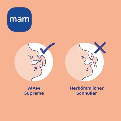 MAM Supreme Day&Night Silikon-Beruhigungssauger 0-6 Monate x4 LEUCHTEND