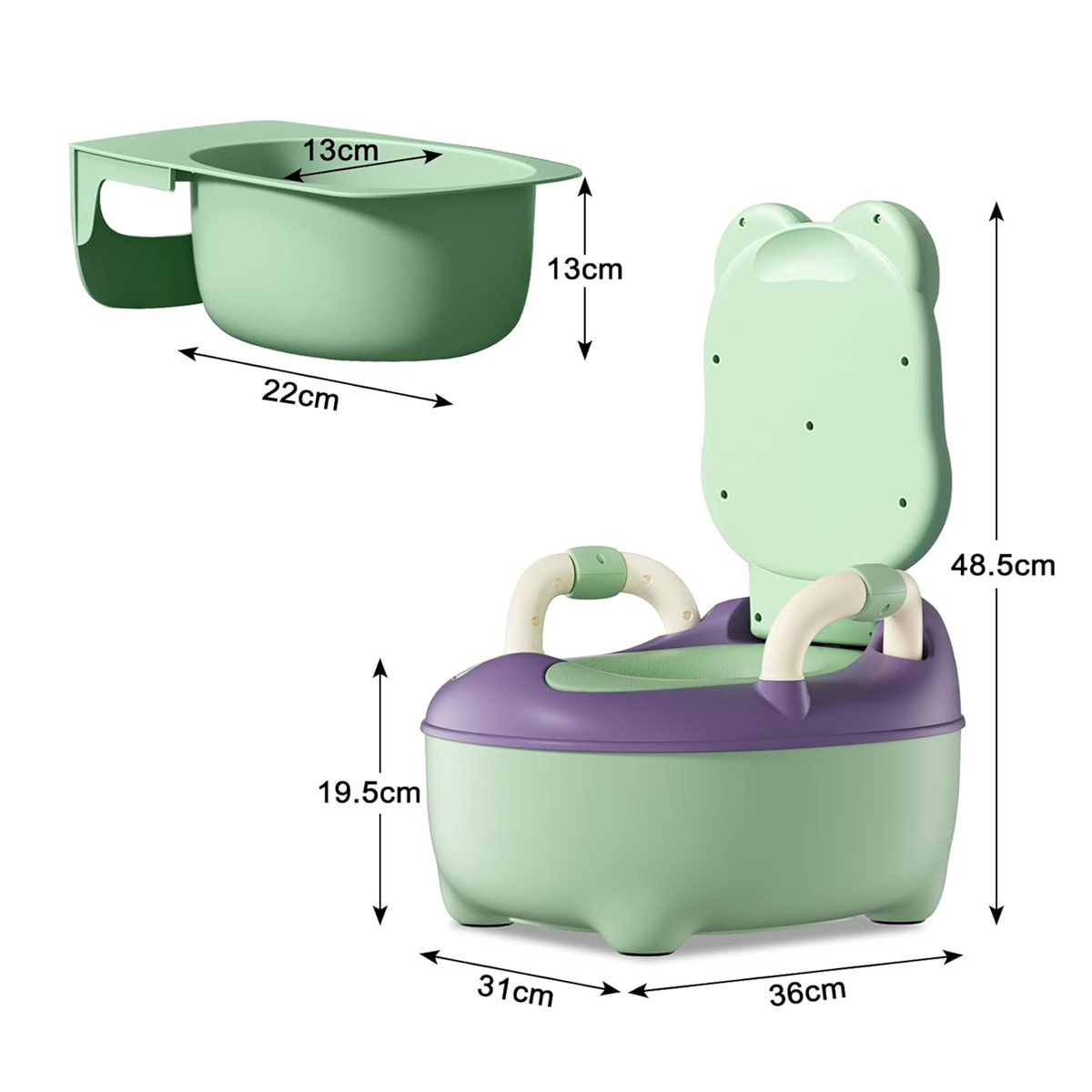 AUFUN Töpfchen mit Deckel und herausnehmbarem Einsatz DINOSAURIER
