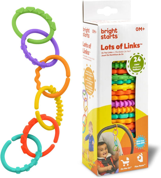 BRIGHT STARTS bunte Ringe zum Spielen und zum Befestigen von Spielzeug