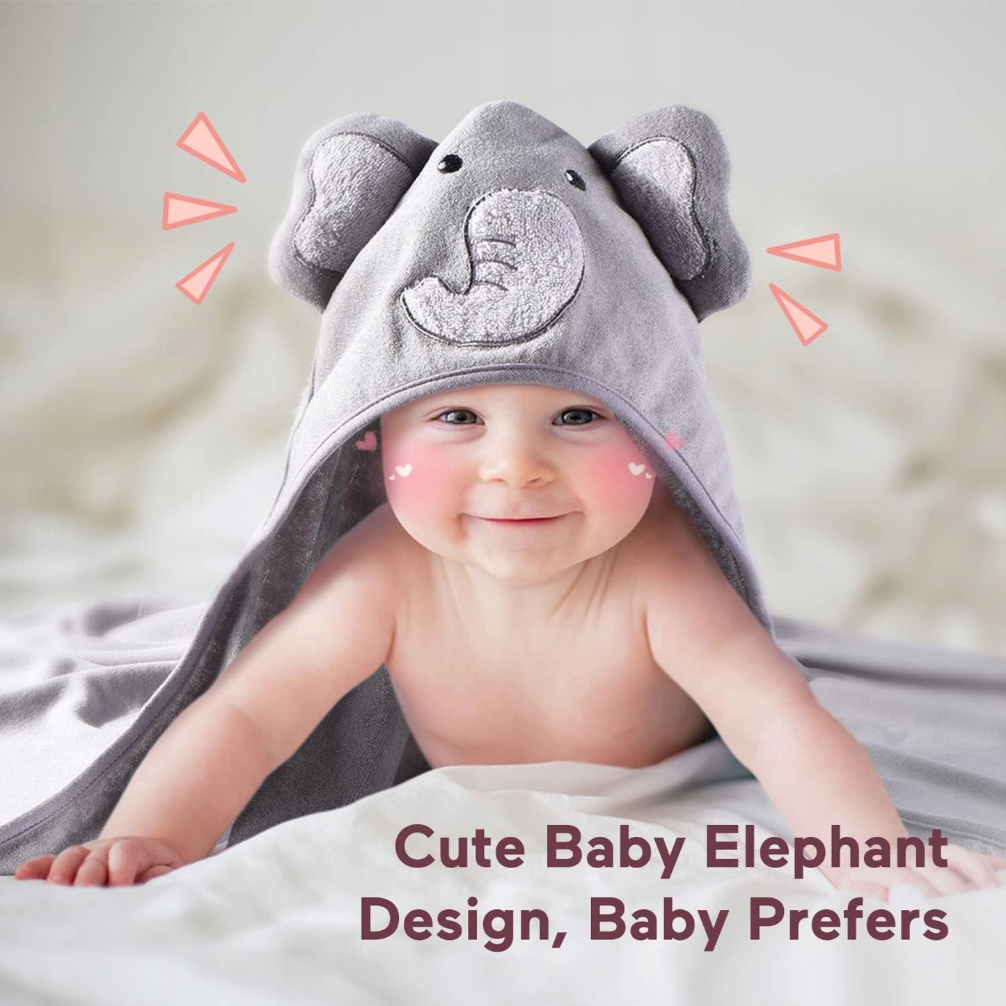 MOMCOZY ręcznik z kapturem x2 76x76 +6 24x24 ściereczki do mycia