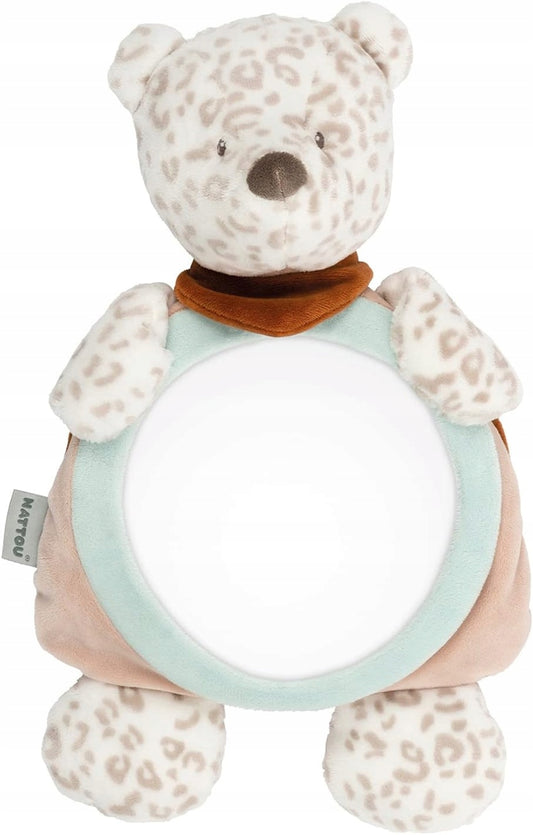 NATTOU Auto-Rücksitzspiegel für Babys SCHNEELEOPARD