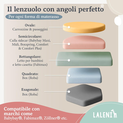 LALENI Spannbettlaken für Babybetten 100x115 cm