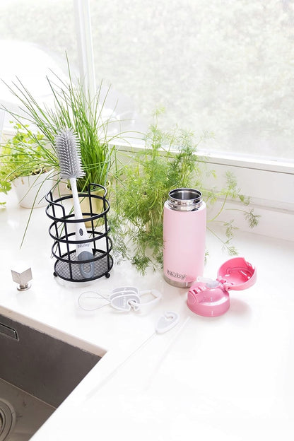 NUBY 2-in-1 Reinigungsbürste für Schnuller und Flaschen 30 cm + Ständer
