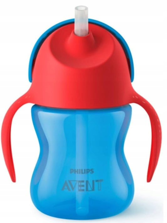 PHILIPS AVENT SCF796/01 kubek niekapek 200 ml 9 m+ niebiesko-czerwony z uchwytami i słomką