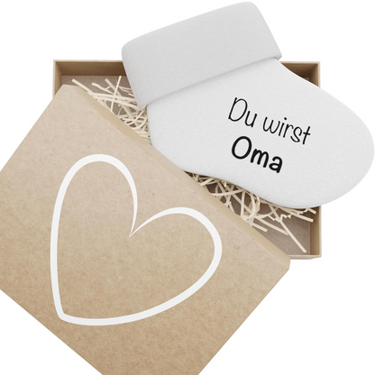 BUNNY BOO Baumwollsocken "Du wirst Oma" + Schachtel DEUTSCHE SPRACHE