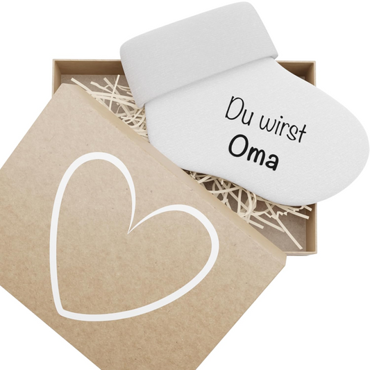 BUNNY BOO Baumwollsocken "Du wirst Oma" + Schachtel DEUTSCHE SPRACHE