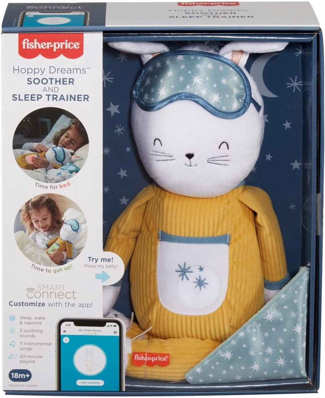 FISHER-PRICE króliczek usypianka Zaśnij Ze mną, miękka zabawka do zasypiania dla dzieci 18m+