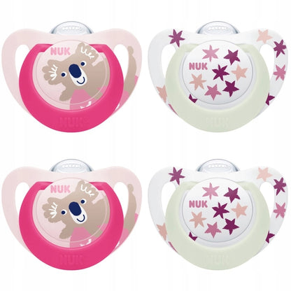 NUK STAR Day&Night smoczek uspokajający x4 18-36msc