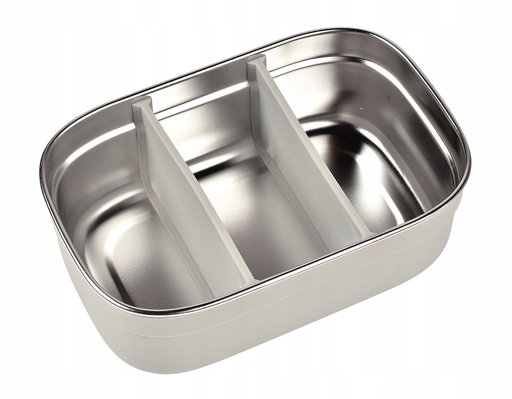 BEABA śniadaniówka lunchbox STAL nierdzewna 760ml z przegrodami, stalowy pojemnik na posiłki dla dzieci