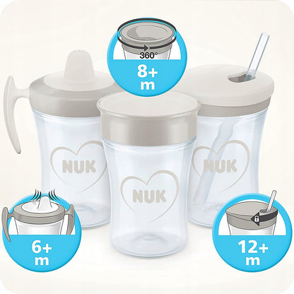 NUK Magic Cup KUBEK NIEKAPEK 230 ml ustnik 360 stopni, kubek 8m+ z pokrywką i silikonową uszczelką