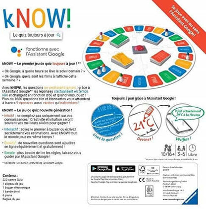 KNOW! gra planszowa J.FRANCUSKI, gra quizowa 10-16+ dla 3-6 graczy, wielokolorowa, stan powystawowy