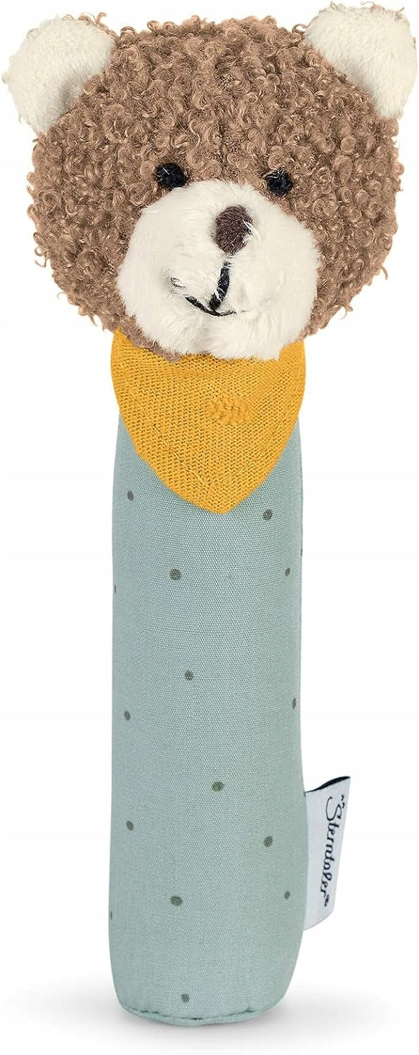 STERNTALER Miś Ben zabawka z piszczałką 17 cm "N. brązowo-niebieski miś dla niemowląt 0+