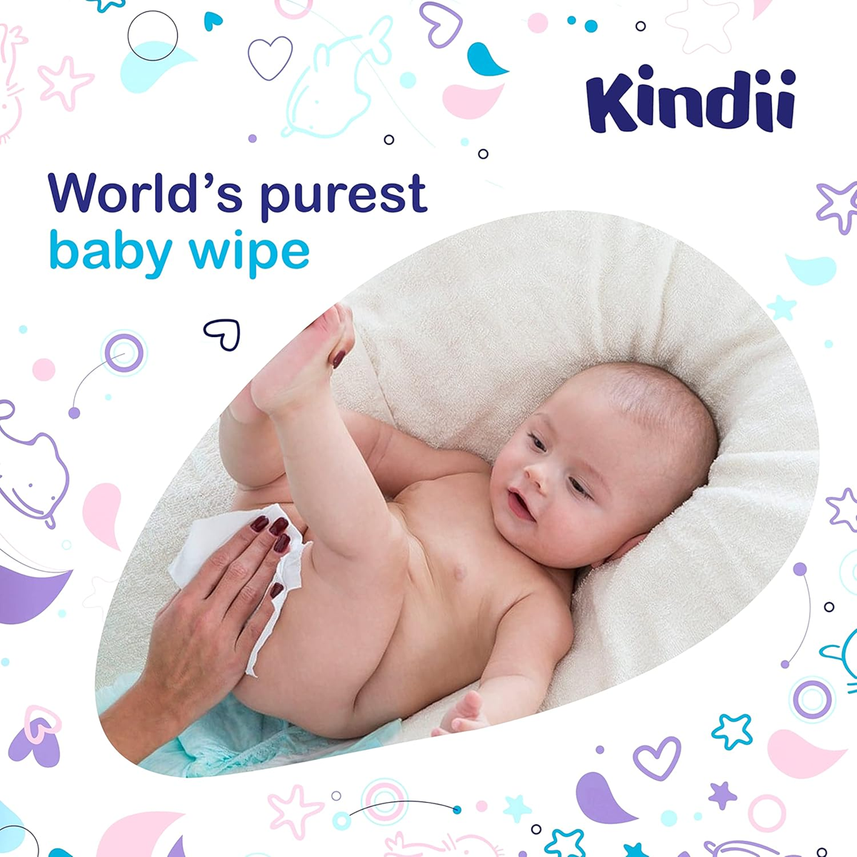KINDII Pure Water 99 Feuchttücher mit Wasser x60