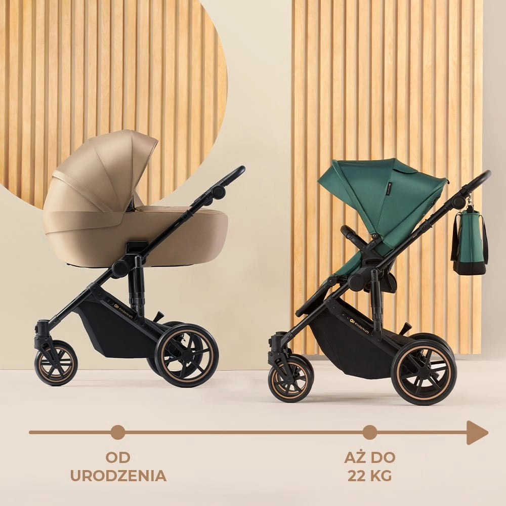 KINDERKRAFT PRIME2 PRO 3-in-1 Multifunktionskinderwagen bis 22kg + Babyschale MINK PRO