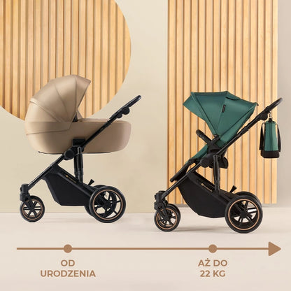 KINDERKRAFT PRIME2 PRO 3-in-1 Multifunktionskinderwagen bis 22kg + Babyschale MINK PRO