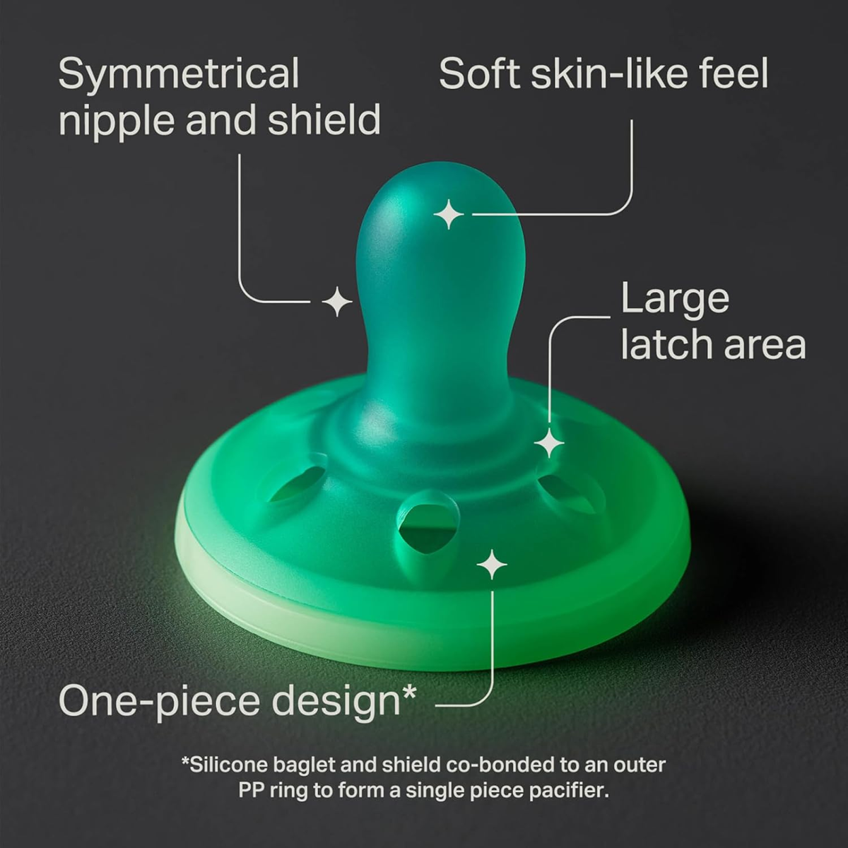 TOMMEE TIPPEE Breast Like Beruhigungssauger x4 0-6 Monate LEUCHTEND